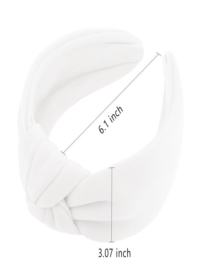 YISSION White Knotted Headband Wide Headbands for Women Non Slip Head Band Fashion Top Knot Hairband Hair Accessories for Women Girls - Image 2